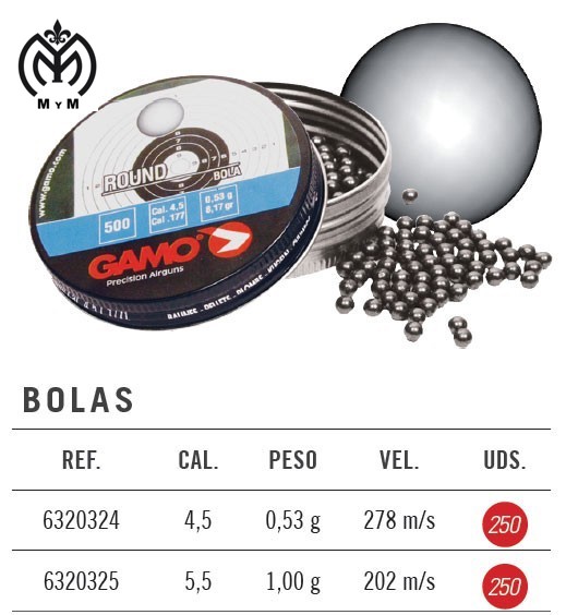 Balines GAMO® BOLAS cal. 5,5 (250uds) - ARMERÍA M y M