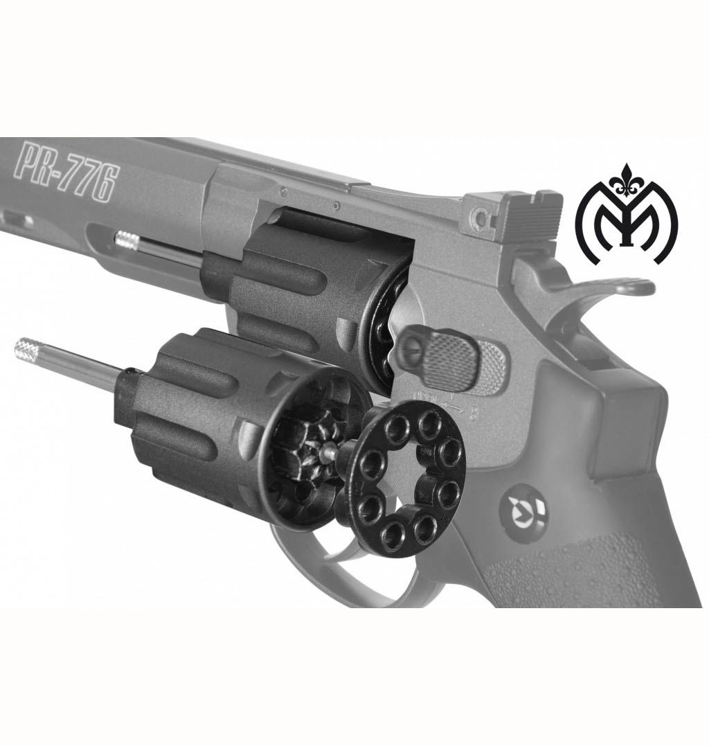 Outletdelocio. Revolver Perdigón Gamo PR-776. Calibre 4,5mm. + Funda  Outletdelocio + balines + bombonas co2 : : Deportes y aire libre