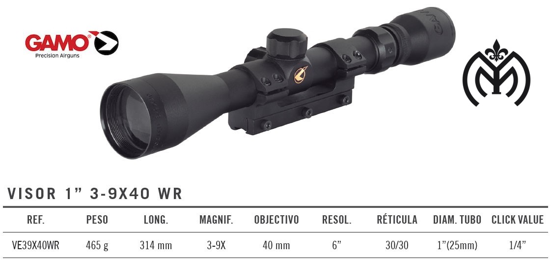 VISOR 1 GAMO® 3-9x40 WR - ARMERÍA M y M