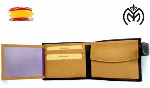 Cartera piel Bandera España MARRON (mod.071) - Imagen 5