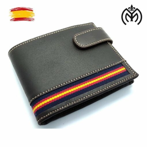 Cartera piel Bandera España MARRON (mod.071) - Imagen 2