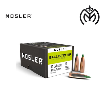 Puntas NOSLER cal.30 Ballistics Tip 168gr