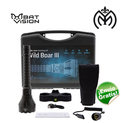 Kit Caza Linterna B-Vision WILD BOAR III 3.000 lum