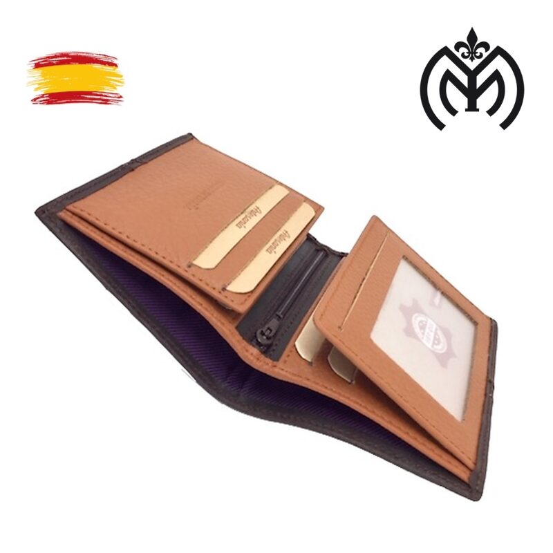 Cartera piel Bandera España MARRON (mod.1086) - Imagen 5