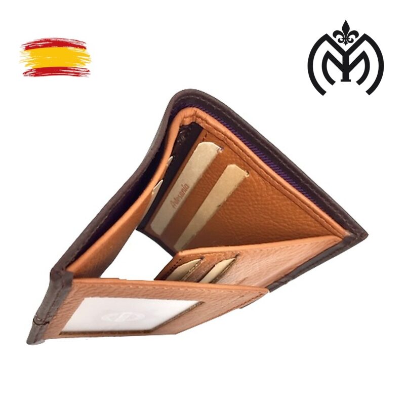 Cartera piel Bandera España MARRON (mod.1086) - Imagen 4