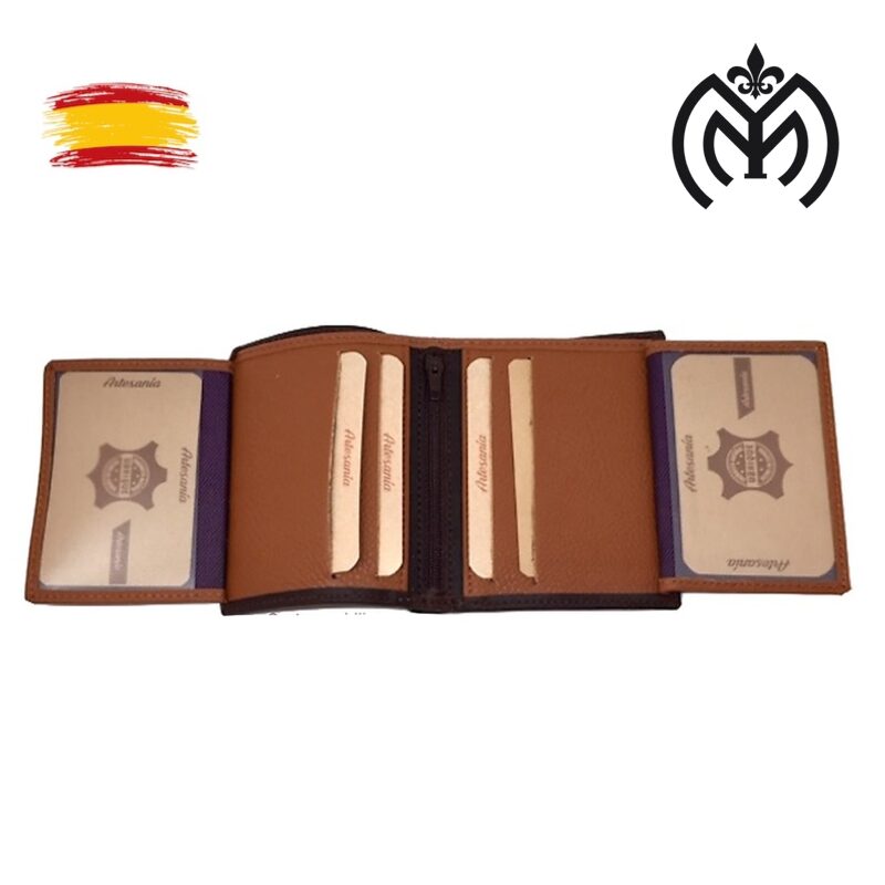 Cartera piel Bandera España MARRON (mod.1086) - Imagen 7