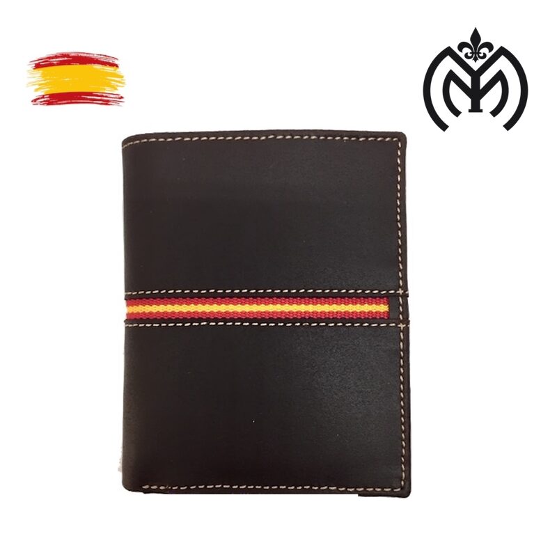 Cartera piel Bandera España MARRON (mod.1086) - Imagen 2